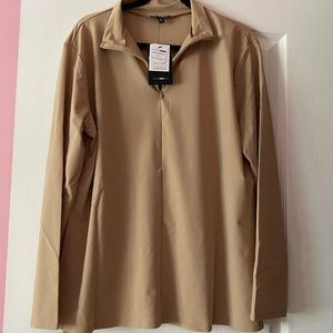 Mocha matching two piece legging and sweater set.